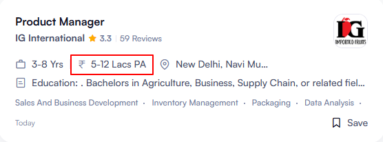 Product manager salary after 3 to 8 years of experience