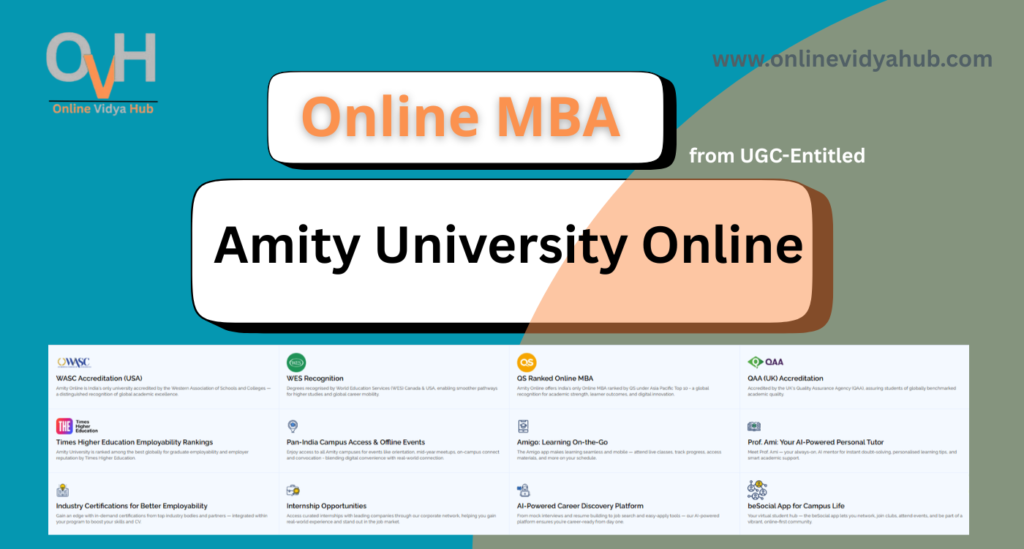 Amity University Online MBA Course: Specializations, Fees, Eligibility